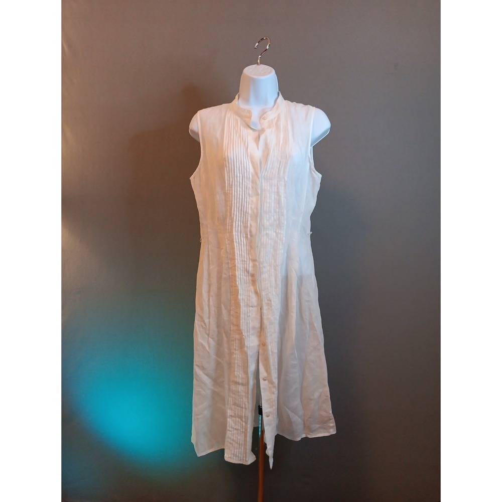 Theory Pintuck  100% Ramie Like Linen Dress Size 6